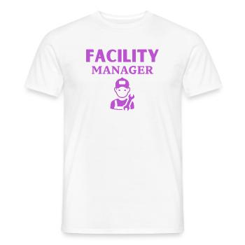 Gestionnaire d’installations - T-shirt homme - blanc - Devant - AI Model Male 178 dark (178cm)