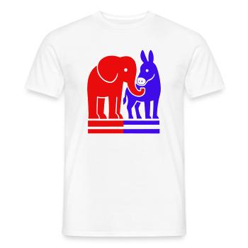 Elephant and Donkey USA - T-shirt homme - blanc - Devant - AI Model Male 178 dark (178cm)