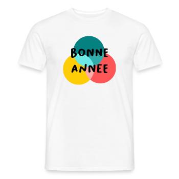 BONNE ANNEE. SAINT SYLVESTRE. NOUVELLE ANNÉE - T-shirt homme - blanc - Devant - AI Model Male 178 dark (178cm)