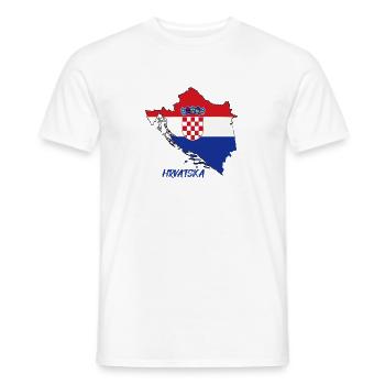 Croatia flag design on map - Men's T-Shirt - white - Front - AI Model Male 178 dark (178cm)