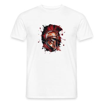 Casque Spartiate Guerrier Gladiateur - T-shirt homme - blanc - Devant - AI Model Male 178 dark (178cm)