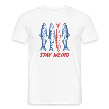 Les sardines restent bizarres - T-shirt homme - blanc - Devant - AI Model Male 178 dark (178cm)