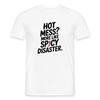 Désordre chaud ? Plutôt comme un désastre épicé - T-shirt homme - blanc - Devant - AI Model Male 178 dark (178cm)