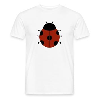 Red Ladybug Illustration for Eco-Friendly Apparel - Men's T-Shirt - white - Front - AI Model Male 178 dark (178cm)