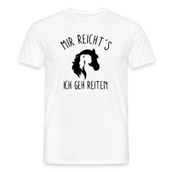 J’en ai assez, je vais monter à cheval - T-shirt homme - blanc - Devant - AI Model Male 178 dark (178cm)