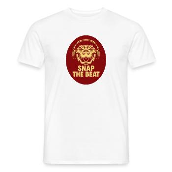 Crocodile with headphones - Men's T-Shirt - white - Front - AI Model Male 178 dark (178cm)