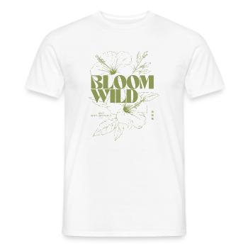Bloom Wild Botanische Illustration - Männer T-Shirt - Weiß - Vorne - AI Model Male 178 dark (178cm)