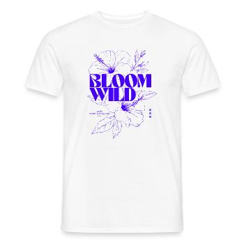Bloom Wild Floral Typography Design - Men's T-Shirt - white - Front - AI Model Male 178 dark (178cm)