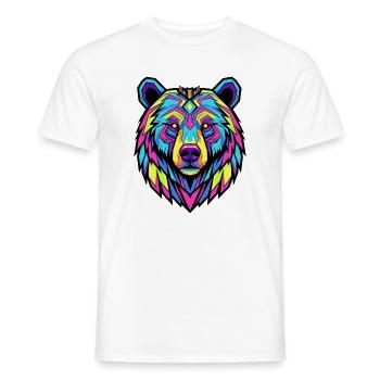 Neon Tribal Bär Illustration - Männer T-Shirt - Weiß - Vorne - AI Model Male 178 dark (178cm)