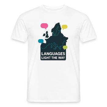 Languages light the way Sprachen Europa - Männer T-Shirt - Weiß - Vorne - AI Model Male 178 dark (178cm)