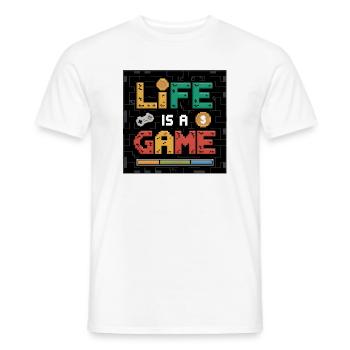 Pixel Art Live ist ein Spiel Retro Design, Gaming - Männer T-Shirt - Weiß - Vorne - AI Model Male 178 dark (178cm)
