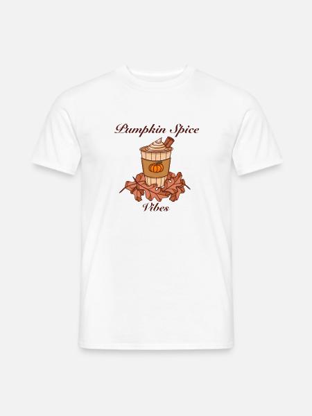 Pumpkin Spice Vibes – Cozy Autumn Coffee Design - Männer T-Shirt - Weiß