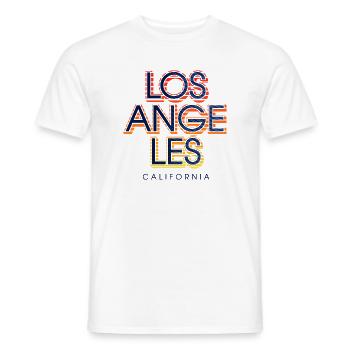 Los Angeles Neon City Sign Design - Men's T-Shirt - white - Front - AI Model Male 178 dark (178cm)