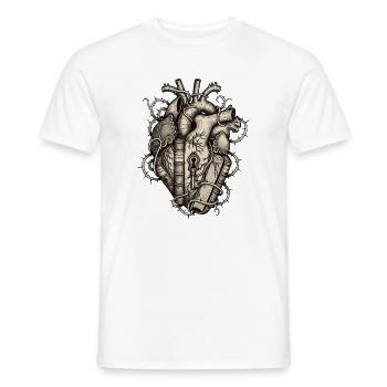 Anatomisches Herz des Bibliophilen - Männer T-Shirt - Weiß - Vorne - AI Model Male 178 dark (178cm)