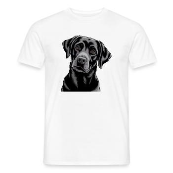 Black Labrador Portrait - Men's T-Shirt - white - Front - AI Model Male 178 dark (178cm)