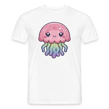 Jellyfish Kawaii - Men's T-Shirt - white - Front - AI Model Male 178 dark (178cm)