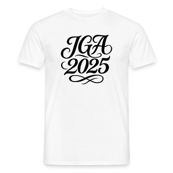 Jga 2025 Enterrement de vie de garçon - T-shirt homme - blanc - Devant - AI Model Male 178 dark (178cm)