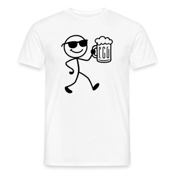 Booze Party Bière Bâton Figurine - T-shirt homme - blanc - Devant - AI Model Male 178 dark (178cm)