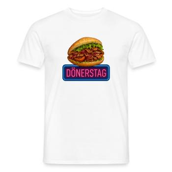 Kebab Day – Motif de jeu de mots amusant sur le kebab - T-shirt homme - blanc - Devant - AI Model Male 178 dark (178cm)