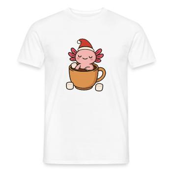 Axolotl heiße Schokolade Weihnachten - Männer T-Shirt - Weiß - Vorne - AI Model Male 178 dark (178cm)