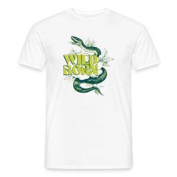 Wild geborene Schlange und Blatt Design - Männer T-Shirt - Weiß - Vorne - AI Model Male 178 dark (178cm)
