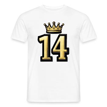 14 Zahl Krone - Männer T-Shirt - Weiß - Vorne - AI Model Male 178 dark (178cm)
