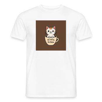 Katzenkaffee Spruch Design - Männer T-Shirt - Weiß - Vorne - AI Model Male 178 dark (178cm)