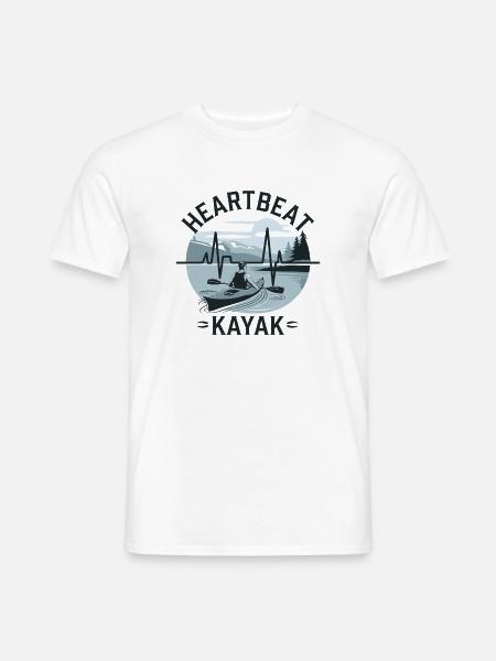 Paddling Heartbeat Adventure Nature Kayak Lake - Men's T-Shirt - white