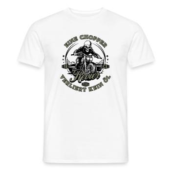 Motorcycle Biker Chopper Skeleton - Men's T-Shirt - white - Front - AI Model Male 178 dark (178cm)