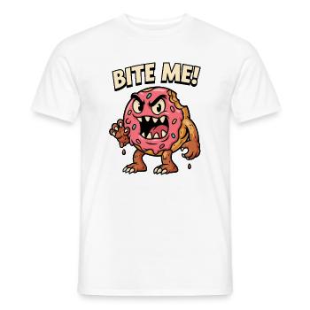 Bissiger Donut Monster Illustration - Männer T-Shirt - Weiß - Vorne - AI Model Male 178 dark (178cm)