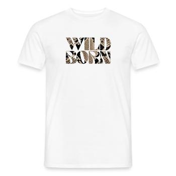 Wild Born Snake Print Abstract Design - Men's T-Shirt - white - Front - AI Model Male 178 dark (178cm)