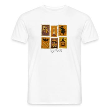 Halloween Hexe und Kürbis Sticker Set - Männer T-Shirt - Weiß - Vorne - AI Model Male 178 dark (178cm)