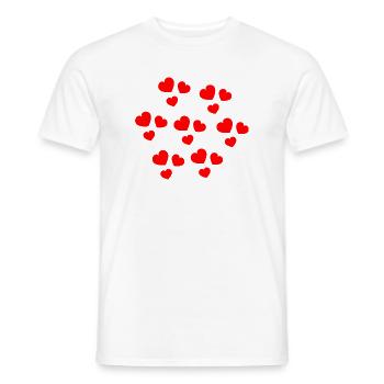 HEART. COUPLE. VALENTINE'S DAY. JUST MARRIED. Bachelorette party. - Men's T-Shirt - white - Front - AI Model Male 178 dark (178cm)