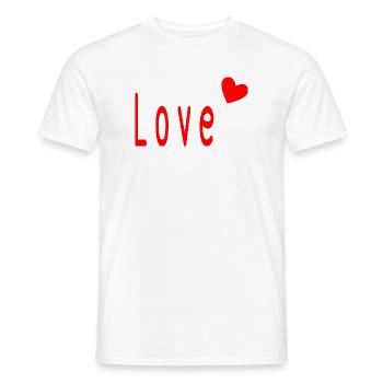 HEART. HEARTS. VALENTINE'S DAY. LOVE. LOVE. COUPLE. - Men's T-Shirt - white - Front - AI Model Male 178 dark (178cm)