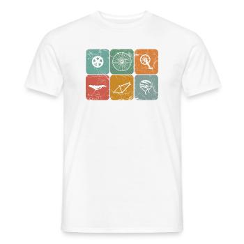 Vélo Cyclisme Pièces de vélo vintage Cadeaux de cycliste - T-shirt homme - blanc - Devant - AI Model Male 178 dark (178cm)