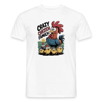 Crazy Chicken Family - Men's T-Shirt - white - Front - AI Model Male 178 dark (178cm)
