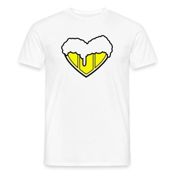 A heart for beer - Bierherz - Men's T-Shirt - white - Front - AI Model Male 178 dark (178cm)