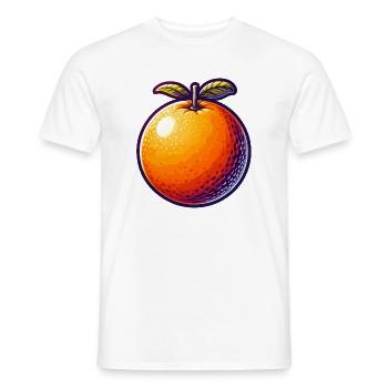 Bright orange cartoon - Men's T-Shirt - white - Front - AI Model Male 178 dark (178cm)