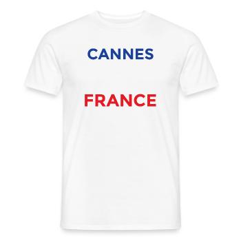Cannes Love France Design - T-shirt homme - blanc - Devant - AI Model Male 178 dark (178cm)