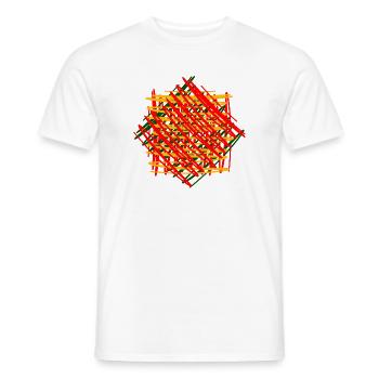 Geometrisches Farbenspiel Druckdesign - Männer T-Shirt - Weiß - Vorne - AI Model Male 178 dark (178cm)