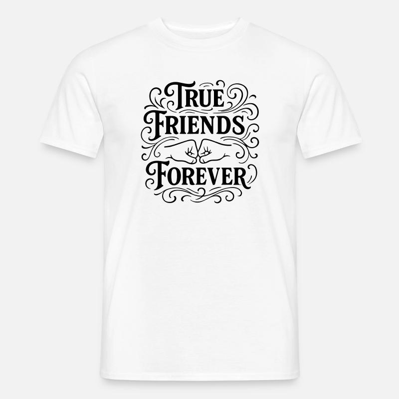 Treue Freunde Faustschlag - Männer T-Shirt - Weiß