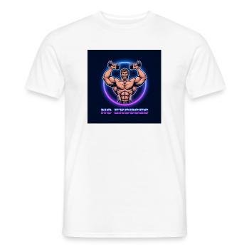 Motiver la conception musculaire avec une citation de puissance - T-shirt homme - blanc - Devant - AI Model Male 178 dark (178cm)