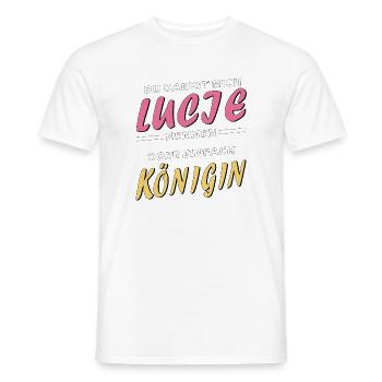 LUCIE KÖNIGIN - Männer T-Shirt - Weiß - Vorne - AI Model Male 178 dark (178cm)