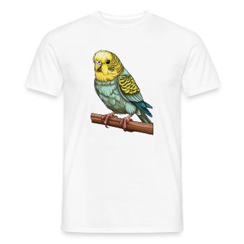 VOGEL WELLENSITTICH - Männer T-Shirt - Weiß - Vorne - AI Model Male 178 dark (178cm)