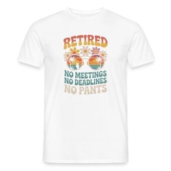 Retired Rentner Lustiger Spruch - Männer T-Shirt - Weiß - Vorne - AI Model Male 178 dark (178cm)