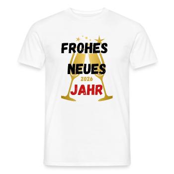 Réveillon du Nouvel An 2026 Bonne année, Réveillon du Nouvel An - T-shirt homme - blanc - Devant - AI Model Male 178 dark (178cm)