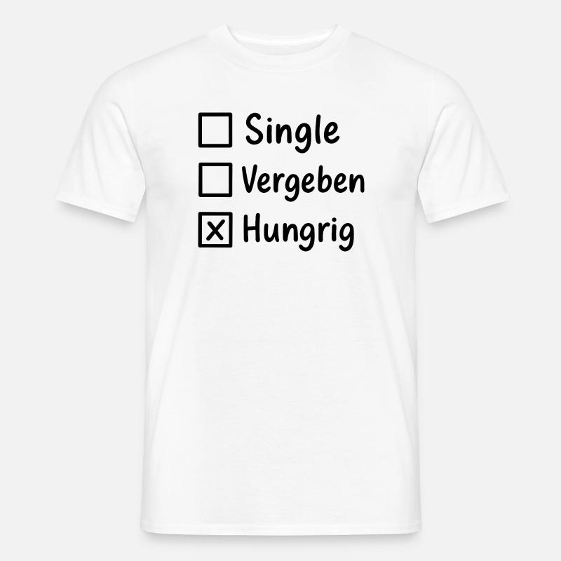 Hungrig Checkbox Typo Statement - Männer T-Shirt - Weiß