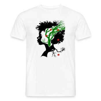 Abstract tree with flowers - Men's T-Shirt - white - Front - AI Model Male 178 dark (178cm)