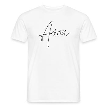 Anna / Conception de l’écriture manuscrite - T-shirt homme - blanc - Devant - AI Model Male 178 dark (178cm)