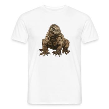 Realistic Komodo Dragon Illustration - Men's T-Shirt - white - Front - AI Model Male 178 dark (178cm)